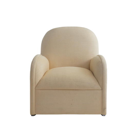 Linen Glider with Ottoman, 1990s