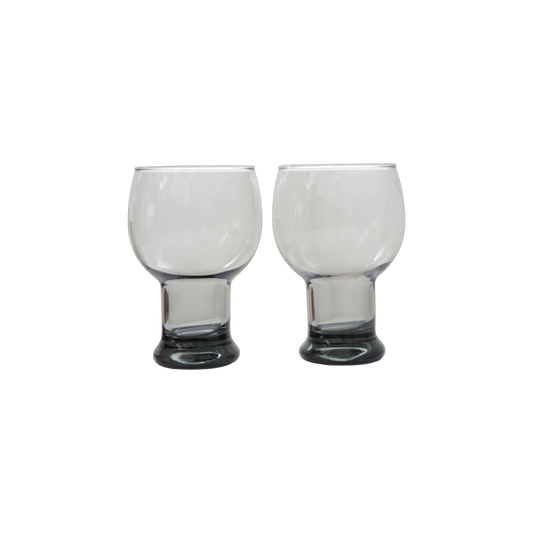Pair of Smoked Glass Cocktail Glasses, 1970s