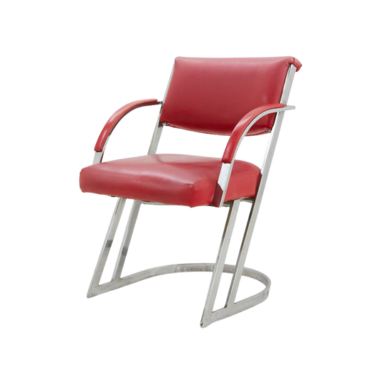 Chrome & Pink Vinyl Chair by Cal-Style, 1980s