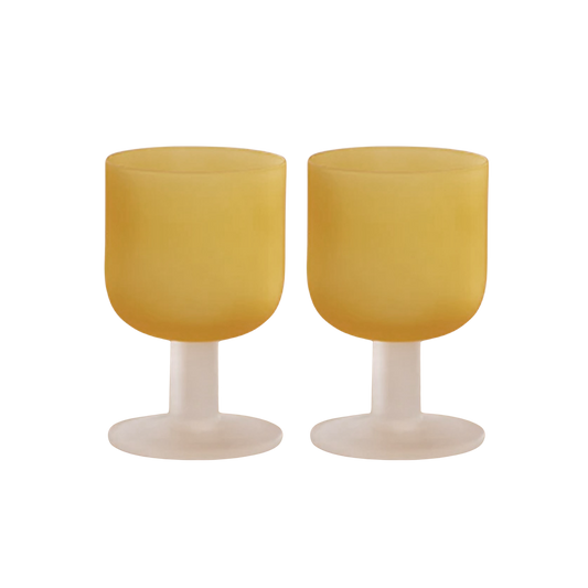 Pair of Amber Goblets
