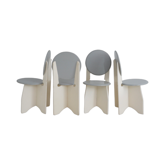 Set of 4 Modernist Dining Chairs, 1980s
