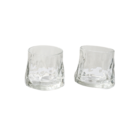 Pair of Textured Rocks Glass