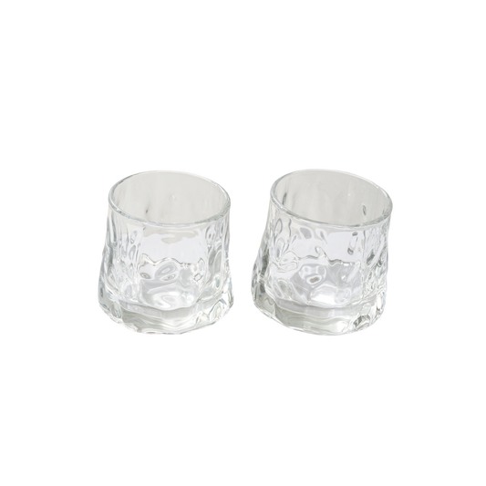 Pair of Textured Rocks Glass