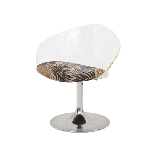 Lucite & Chrome Swivel Chair, 1970s