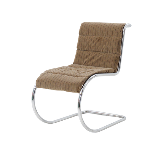 Chrome & Velvet Cantilever Chair, 1980s