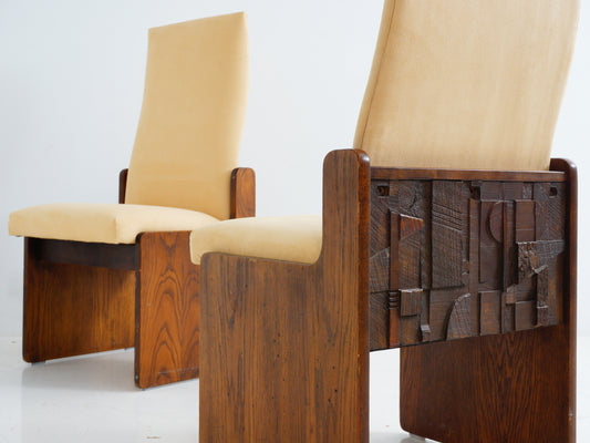 Set of 4 Brutalist Chairs by Lane, 1970s
