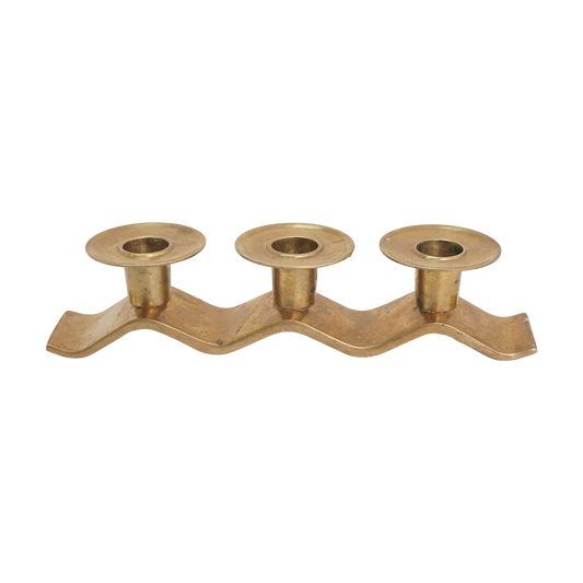 Wavy Brass Candle Holder