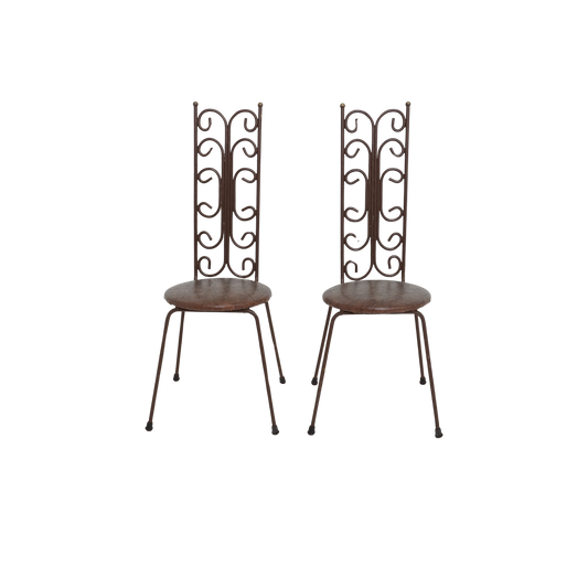 Pair of Iron Scroll Side Chairs