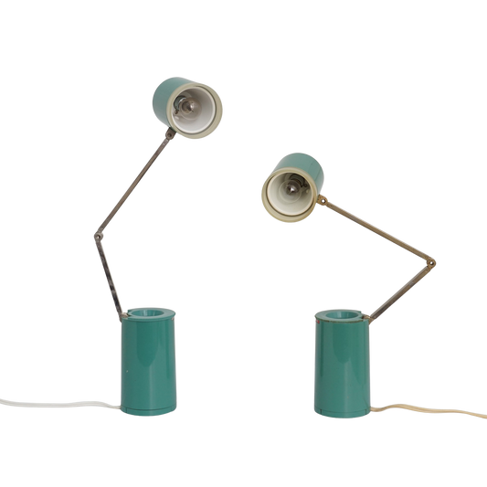 Pair of Teal Lloyd Lamps, 1960s