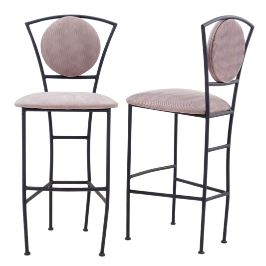 Pair of Postmodern Iron Barstools, 1990s