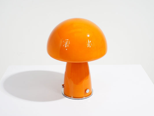 Orange Glass Mushroom Lamp