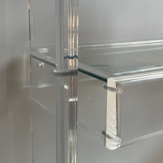 Lucite & Glass Shelving, 1980s