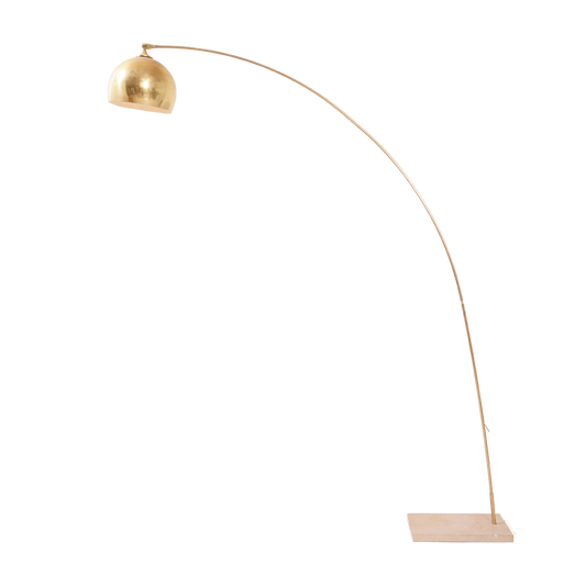 Travertine Base Arc Floor Lamp