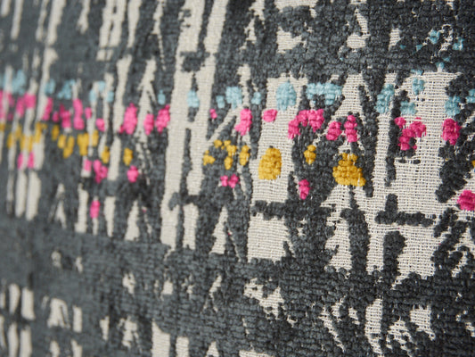 Black Velvet Patterned Pillow