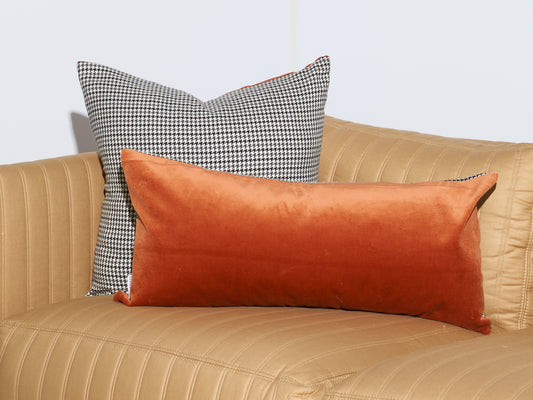 Houndstooth & Velvet Pillow