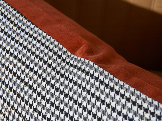 Houndstooth & Velvet Pillow