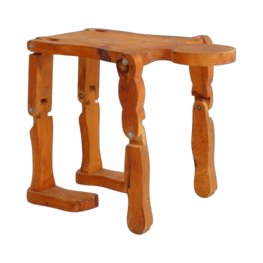 Wood Articulating Figural Table, 1980s