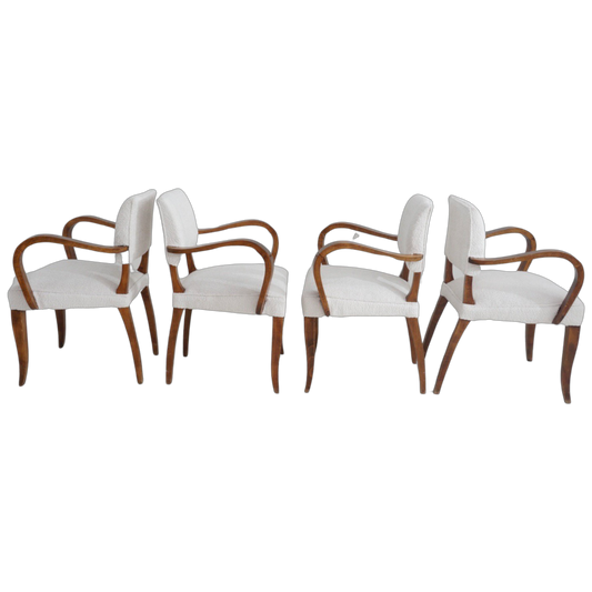 Set of 4 French Bouclé Chairs, 1970s