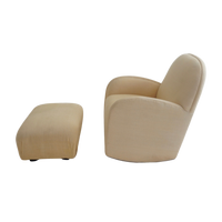 Linen Glider with Ottoman, 1990s