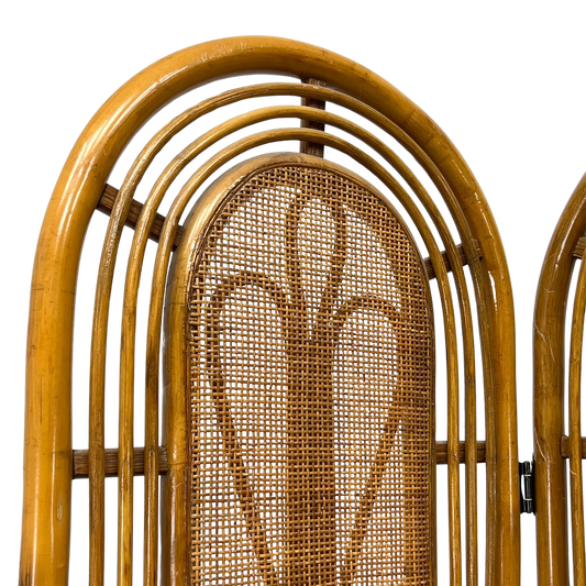 Rattan and Cane Arched Screen