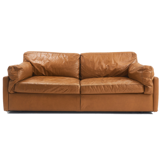 Cognac Leather Sofa, 1970s