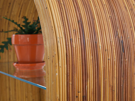 Close up of a pencil reed exterior from a 1970s etagere