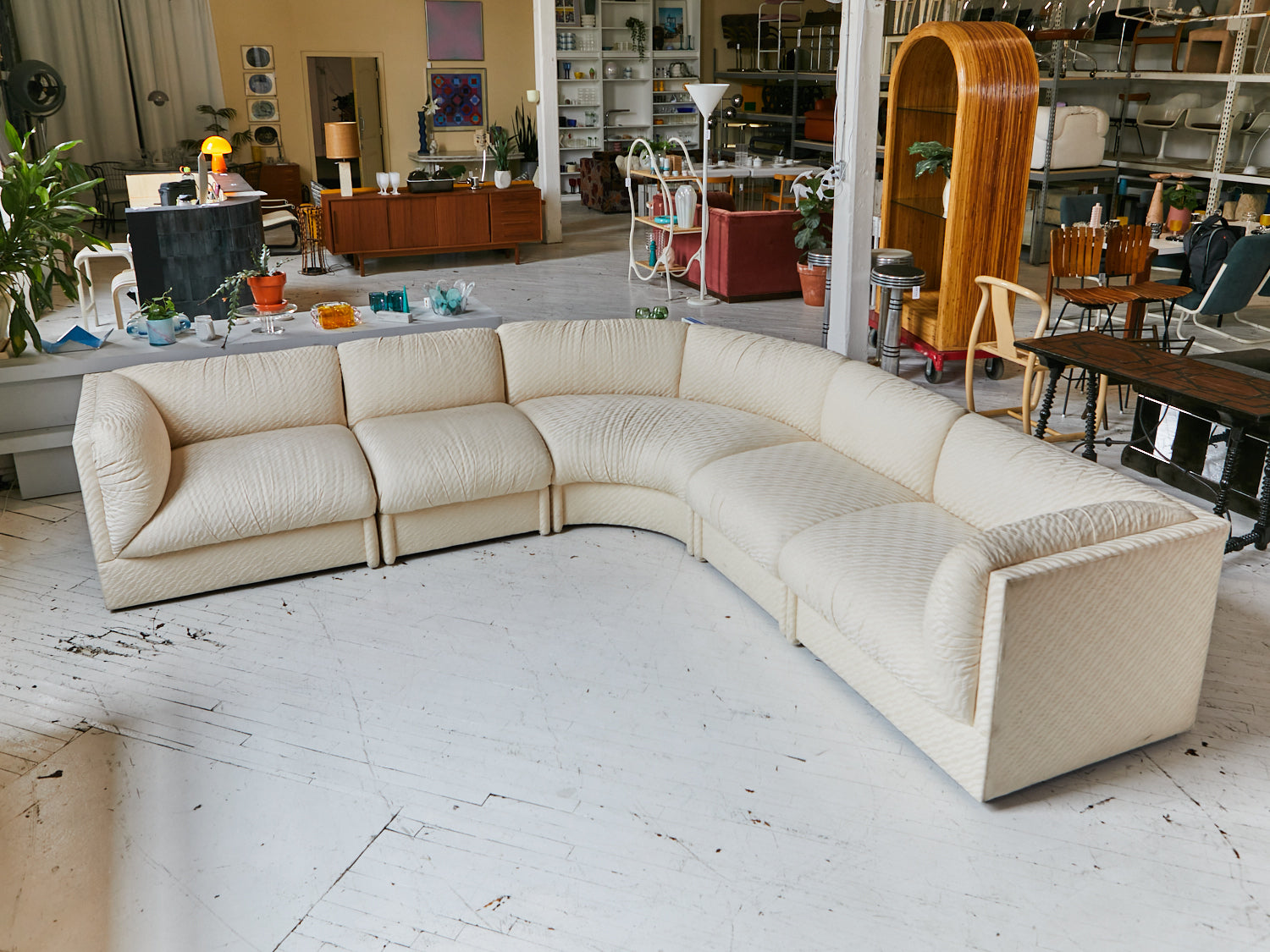 Cream 5-piece modular cream sectional circa 1980s