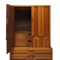 Carved Wood Armoire by Lane, 1970s