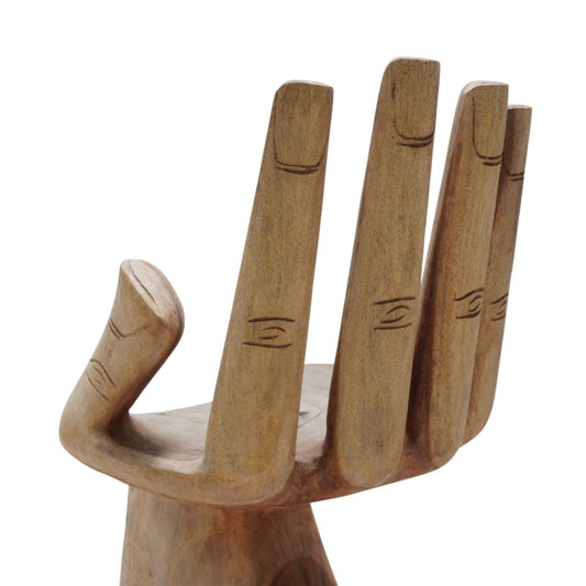 Carved Wood Hand Chair, 1980s