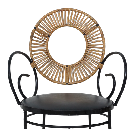 Rattan & Iron Chairs by Arthur Umanoff, 1960s