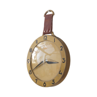 Midcentury Leather Wall Clock