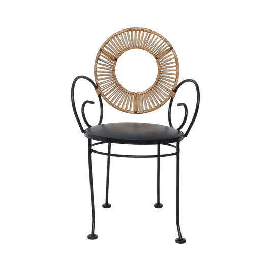 Rattan & Iron Chairs by Arthur Umanoff, 1960s
