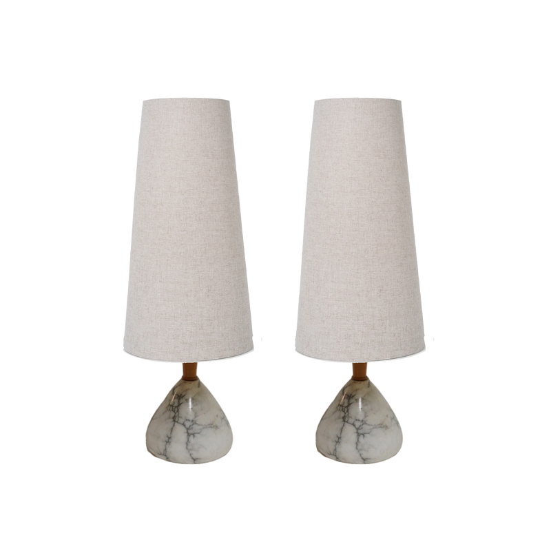Pair of Marble Base Table Lamps, 1960s