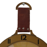 Midcentury Leather Wall Clock