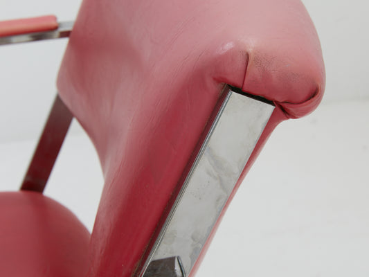 Chrome & Pink Vinyl Chair by Cal-Style, 1980s