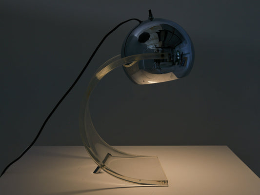 Arched Lucite Lamp by Robert Sonneman, 1970s