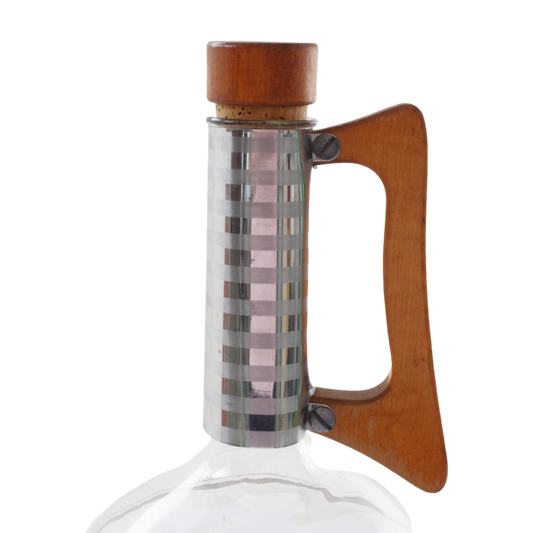 Midcentury Wood & Glass Pitcher by Pyrex, 1970s