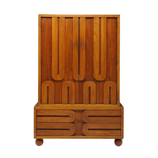 Carved Wood Armoire by Lane, 1970s