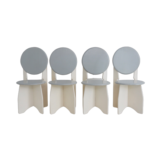 Set of 4 Modernist Dining Chairs, 1980s