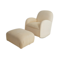 Linen Glider with Ottoman, 1990s