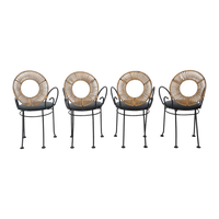 Rattan & Iron Chairs by Arthur Umanoff, 1960s