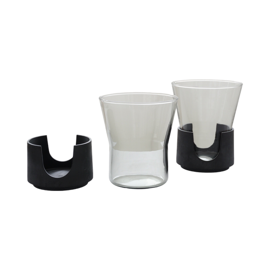 Set of 4 Smoked Snap Glasses