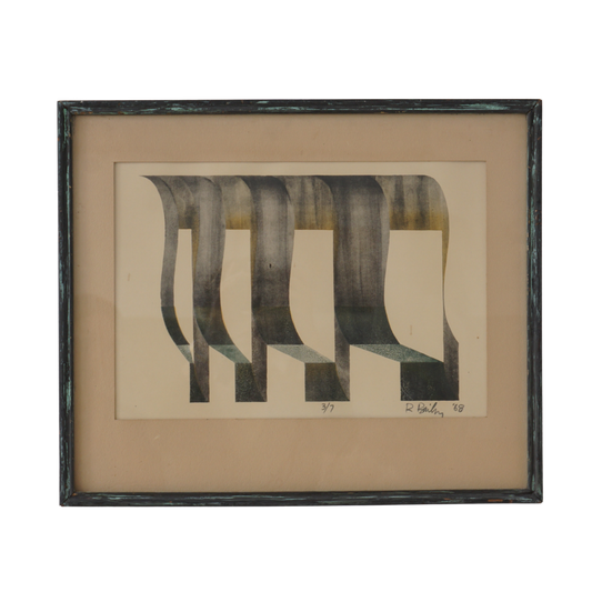 Abstract Watercolor by R. Bailey, 1968