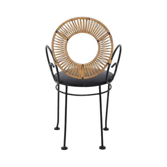 Rattan & Iron Chairs by Arthur Umanoff, 1960s