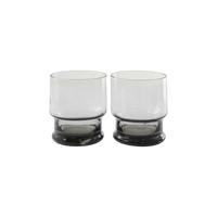 Set of 4 Smoked Glass Lowballs, 1970s