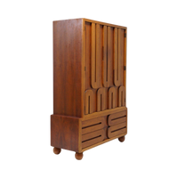 Carved Wood Armoire by Lane, 1970s