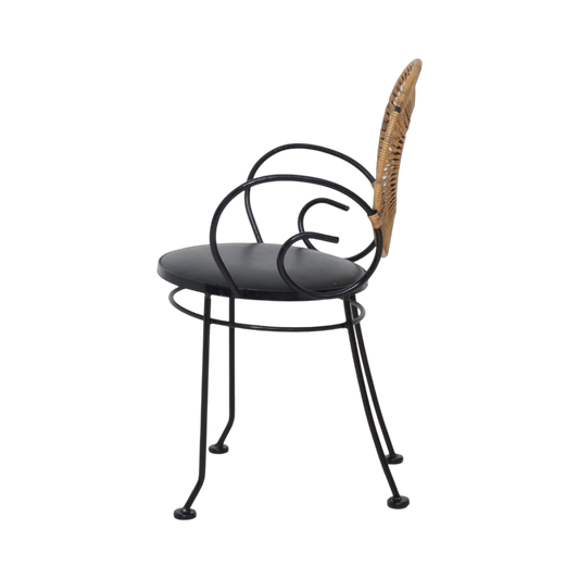 Rattan & Iron Chairs by Arthur Umanoff, 1960s