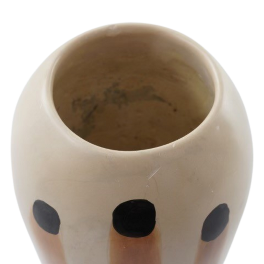 Painted Stoneware Hand Vase