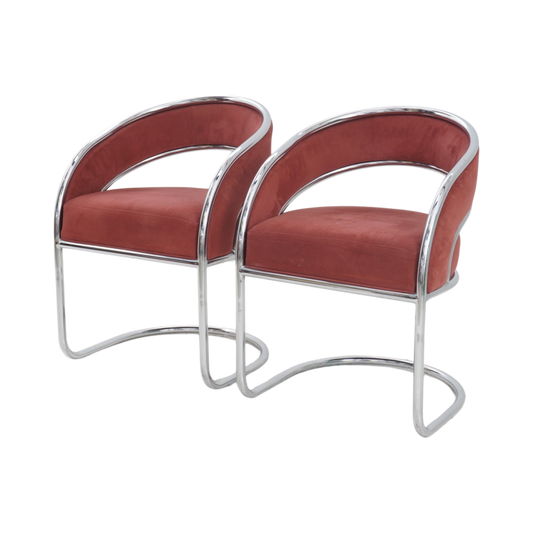 Pair of Chrome Cantilever Chairs, 1970s