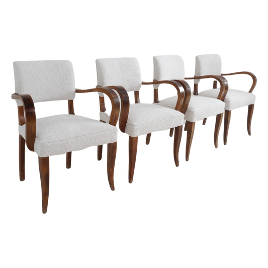 Set of 4 French Bouclé Chairs, 1970s